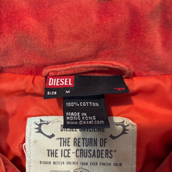 Diesel Orange Cotton Blazer Women’s Velvet Cardigan Medium Size - Picture 4 of 7